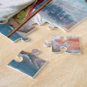 Victoriaans kerstman in Red Velvet en White Fur Legpuzzel (Zijkant)