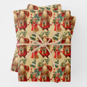 Victoriaans kerstman inpakpapier vel (In situ)