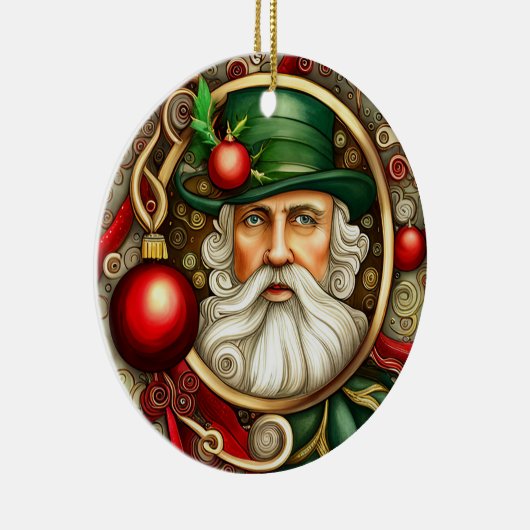 Victoriaans kerstman keramisch ornament (Rechts)