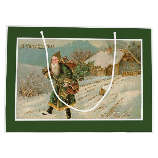 Victoriaans kerstman large cadeautasje (Achterkant)