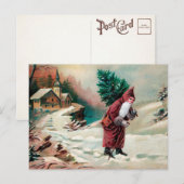 Victoriaans Kerstman met Briefkaart van de Boom (Voorkant / Achterkant)