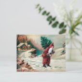 Victoriaans Kerstman met Briefkaart van de Boom (Staand voorkant)