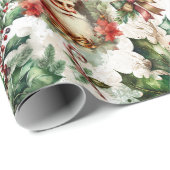 Victoriaans kerstman met Holly II Cadeaupapier (Rol Hoek)