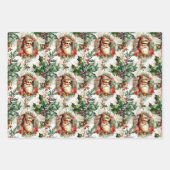 Victoriaans kerstman met Holly Inpakpapier Vel (Voorkant 3)