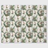 Victoriaans kerstman met Holly Wrapping Paper Sh Cadeaupapier (Vlak)