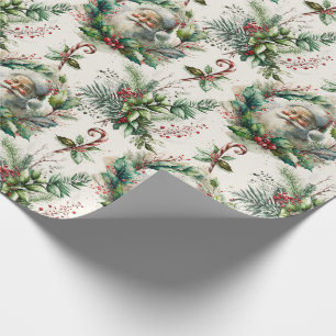 Victoriaans kerstman met Holly Wrapping Paper Sh Cadeaupapier