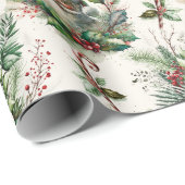 Victoriaans kerstman met Holly Wrapping Paper Sh Cadeaupapier (Rol Hoek)