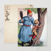 Victoriaans Kerstman met Naughty Child Briefkaart (Voorkant / Achterkant)