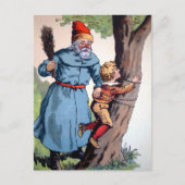Victoriaans Kerstman met Naughty Child Briefkaart (Voorkant)