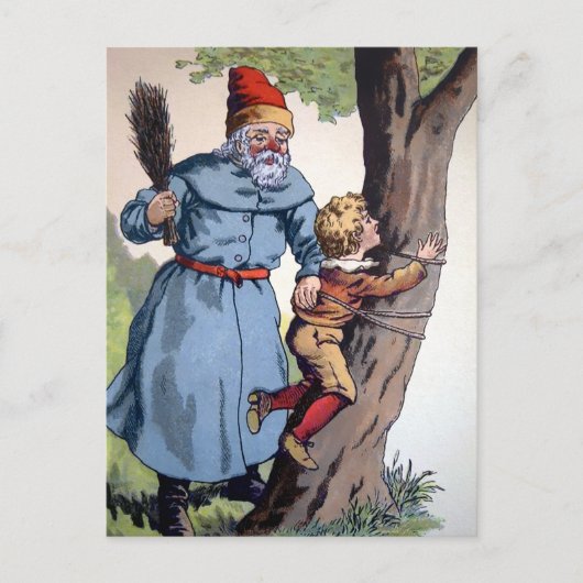 Victoriaans Kerstman met Naughty Child Briefkaart (Voorkant)