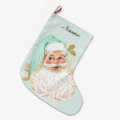  Victoriaans kerstman Neutrale Munt & Goud Grote Kerstsok (Voorkant (Hangend))