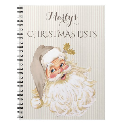  Victoriaans kerstman om cadeau te doen Notitieboek (Voorkant)