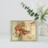 Victoriaans kerstman op fiets met hoog wiel briefkaart (Staand voorkant)