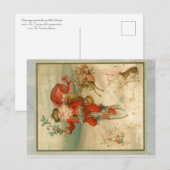 Victoriaans kerstman op fiets met hoog wiel briefkaart (Voorkant / Achterkant)