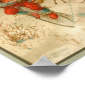 Victoriaans kerstman op fiets met hoog wiel poster (Hoek)