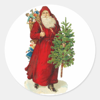 Victoriaans kerstman ronde sticker