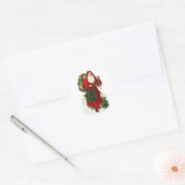 Victoriaans kerstman ronde sticker (Envelop)