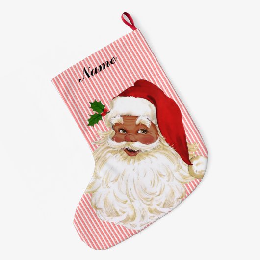  Victoriaans kerstman Rood en witte streep L Grote Kerstsok (Achterkant (Hangend))