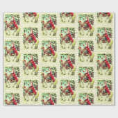  Victoriaans Kerstman te paard Cadeaupapier (Vlak)