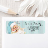 Victoriaans kerstman Turquoise Blue Etiket (Insitu)