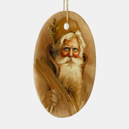 Victoriaans kerstman uit de oude wereld keramisch ornament (Rechts)