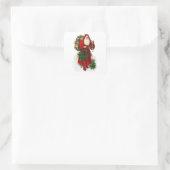 Victoriaans kerstman vierkante sticker (Tas)