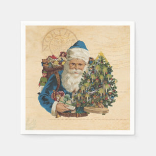 Victoriaans Kerstman - Vintage-kerstontvlechting Servet