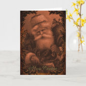 Victoriaans Kerstman - Vrolijk kerstfeest Kaart (Gele Bloem)