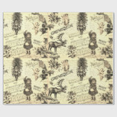  Victoriaans Kerstmeisje Holly Beige Cadeaupapier (Vlak)