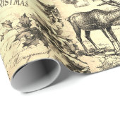  Victoriaans Kerstmeisje Holly Beige Cadeaupapier (Rol Hoek)