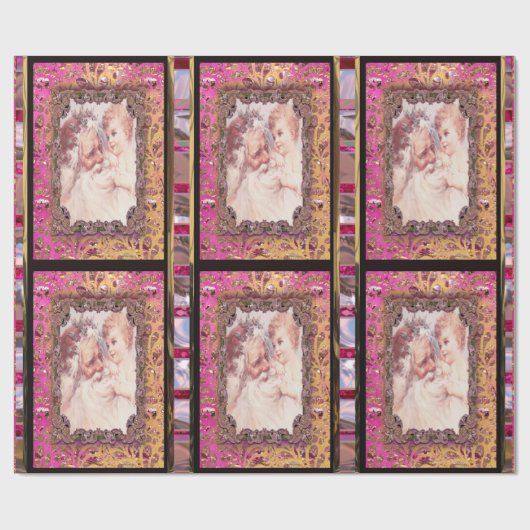 Victoriaans kerstmis bij Santa's Beard Cadeaupapier (Vlak)