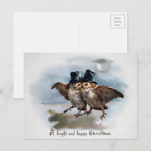 Victoriaans kerstmis briefkaart (Voorkant / Achterkant)