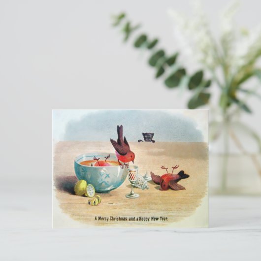  Victoriaans kerstmis Briefkaart (Staand voorkant)