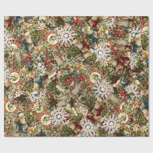 Victoriaans kerstmis cadeaupapier (Vlak)