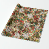 Victoriaans kerstmis cadeaupapier (Uitgerold)