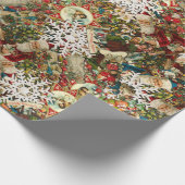 Victoriaans kerstmis cadeaupapier (Hoek)