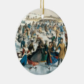 Victoriaans Kerstmis Central Park Currier & Ives Keramisch Ornament (Rechts)