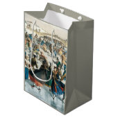 Victoriaans Kerstmis Central Park Currier & Ives Medium Cadeauzakje (Voorkant Gekanteld)