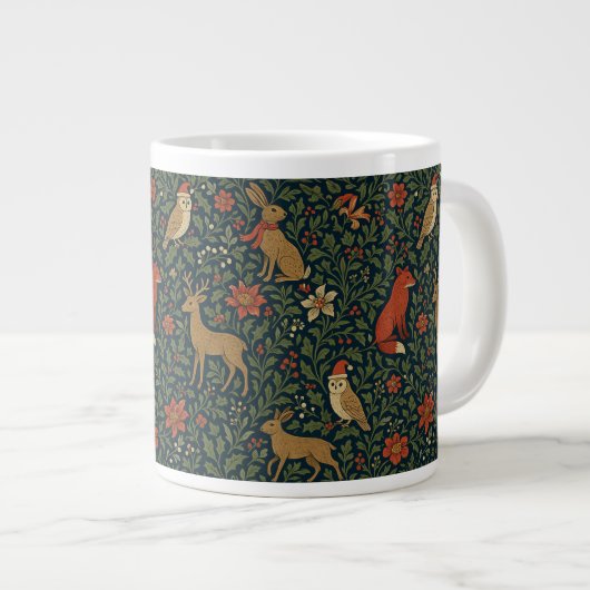 Victoriaans Kerstmis Dier & Botanisch Grote Koffiekop (Voorkant rechts)