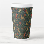Victoriaans Kerstmis Dier & Botanisch Latte Mok (Voorkant)