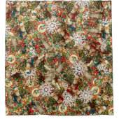 Victoriaans kerstmis douchegordijn (Voorkant)