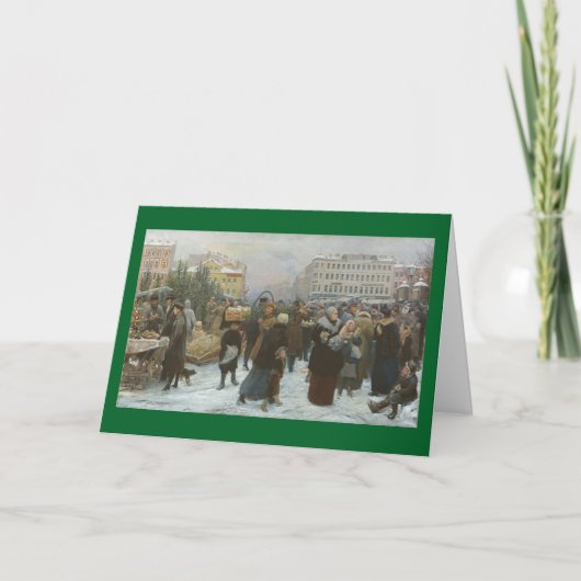 Victoriaans Kerstmis Feestdagen Kaart (Voorkant)