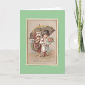 Victoriaans Kerstmis Feestdagen Kaart (Voorkant)