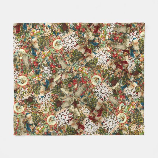 Victoriaans kerstmis fleece deken (Voorkant (Horizontaal))