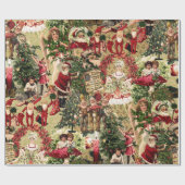 Victoriaans Kerstmis in karmozijn Cadeaupapier (Vlak)