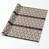 Victoriaans Kerstmis  in roze monogram Cadeaupapier (Uitgerold)