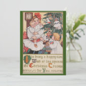 Victoriaans Kerstmis Kaart, Victoriaans, , Kerstmi Bedankkaart (Staand voorkant)