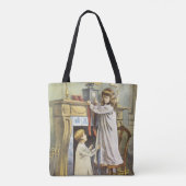 Victoriaans Kerstmis, Kinderen Kerstmispijpjes Tote Bag (Achterkant)