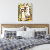 Victoriaans Kerstmis, Kinderen Kerstsokken Canvas Afdruk (Insitu (Slaapkamer))