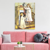 Victoriaans Kerstmis, Kinderen Kerstsokken Canvas Afdruk (Insitu (Woonkamer))